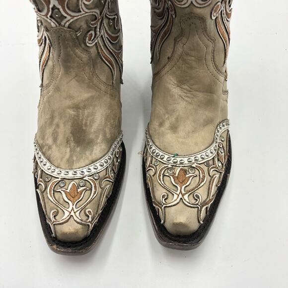 Corral Womens Overlay & Embroidered & Studs & Crystals Boots Size 7 M - Picture 7 of 14